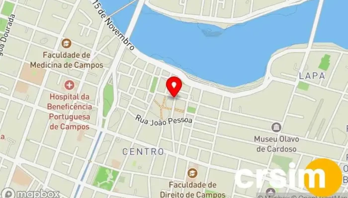 mapa de A Oriental Tecidos Loja de tecidos, Loja de artigos para cama, mesa e banho em Campos dos Goytacazes