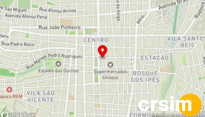 mapa de Arezzo Alfenas Loja de calçado em - loja 1 - Centro