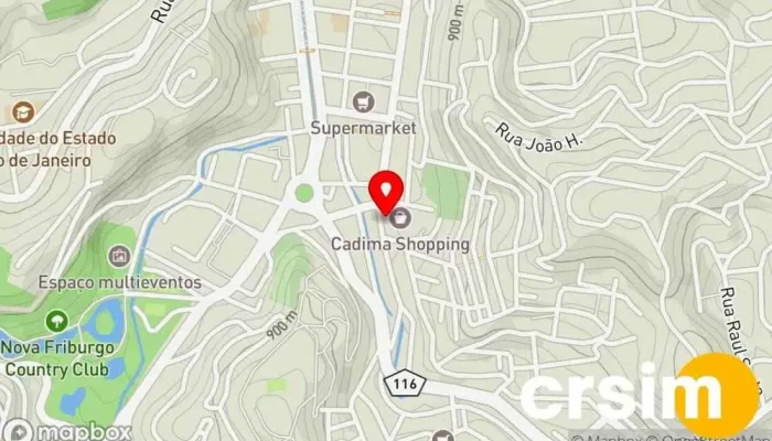 mapa de Cadima Shopping Shopping center em Nova Friburgo