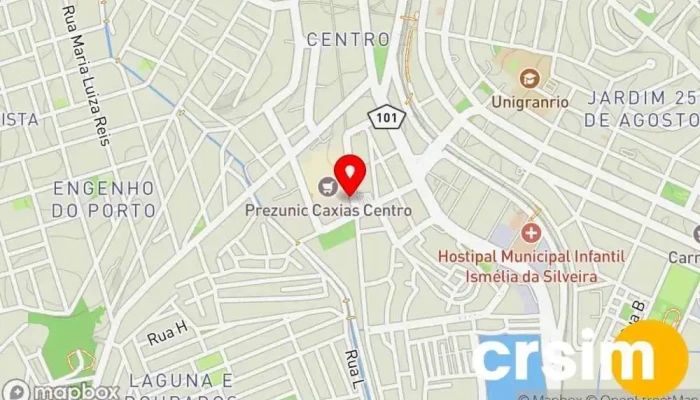mapa de Calçadão José alvarenga de hjde Caxias Centro comercial em Duque de Caxias