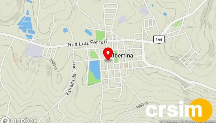 mapa de Camara Municipal de Albertina /MG Organização não governamental em R. João Sanches