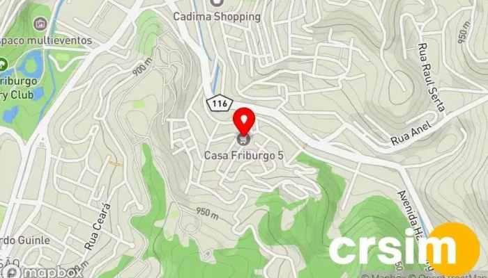 mapa de Casa Friburgo - Loja 5 Supermercado em Nova Friburgo