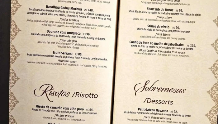 Enoteca Serrana -  Cardapio - Itatiaia