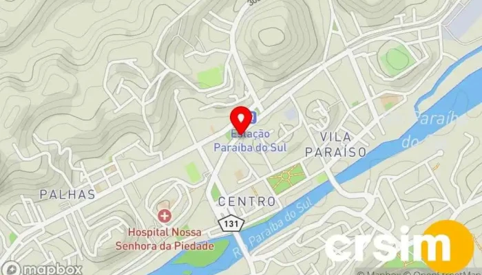 mapa de Feira Livre Loja de tecidos em Paraíba do Sul