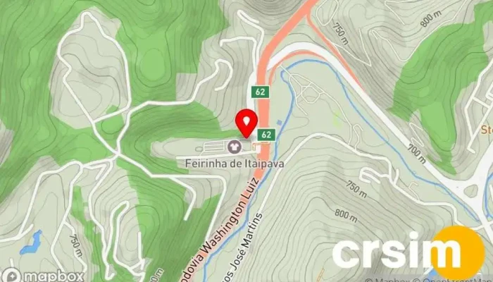 mapa de Feirinha de Itaipava Loja de Roupa em Petrópolis
