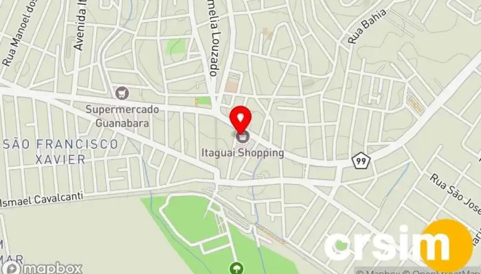 mapa de Itaguaí Shopping Center Shopping center em Itaguaí