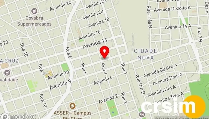 mapa de Loja Claro Rio Claro Centro Empresa de telecomunicação em Rio Claro