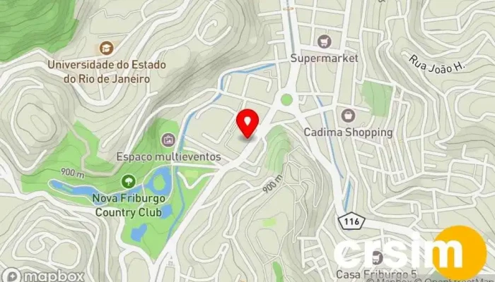 mapa de Loja do Flamengo Nação Rubro-Negra Espaço Arp Loja de artigos esportivos em Nova Friburgo