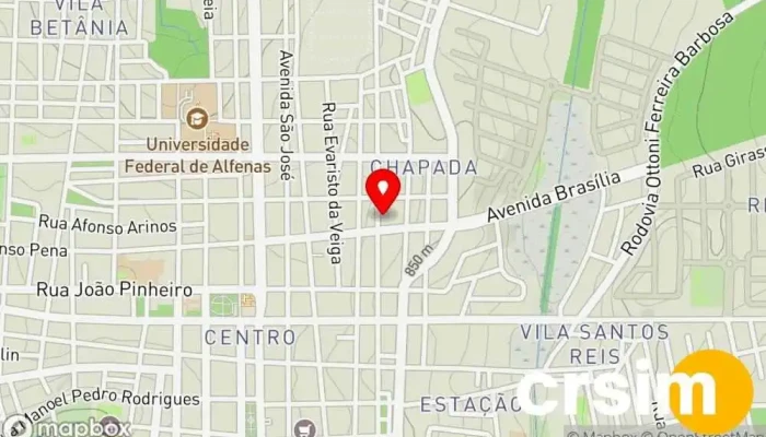mapa de Loja Maçônica Alfenas Livre Associação / organização em - Chapada