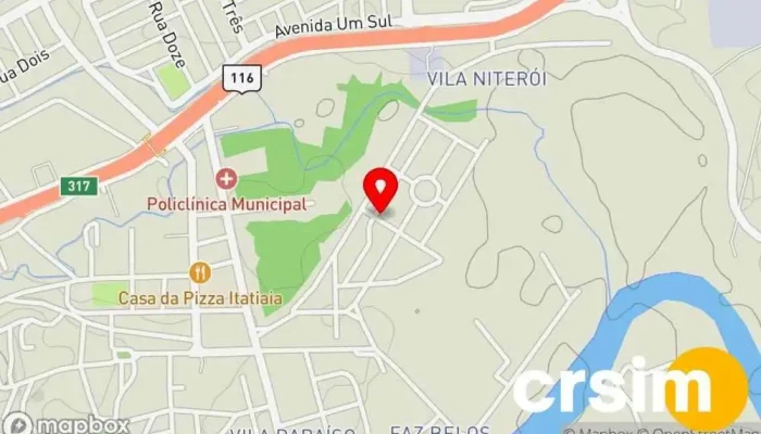 mapa de Loja Maçônica Itatiaia Templo, Escola em Itatiaia