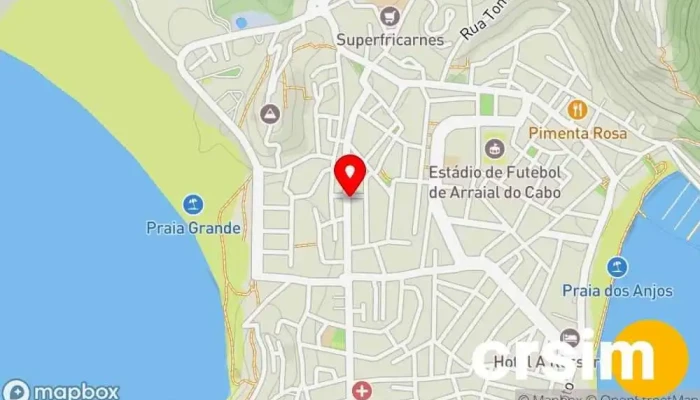 mapa de Loja Maçônica Pioneiros do Cabo 1821 Centro maçônico em Arraial do Cabo