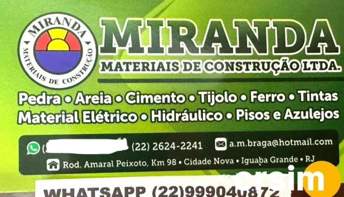 Miranda Material De Construcao Do Proprietario - Iguaba Grande