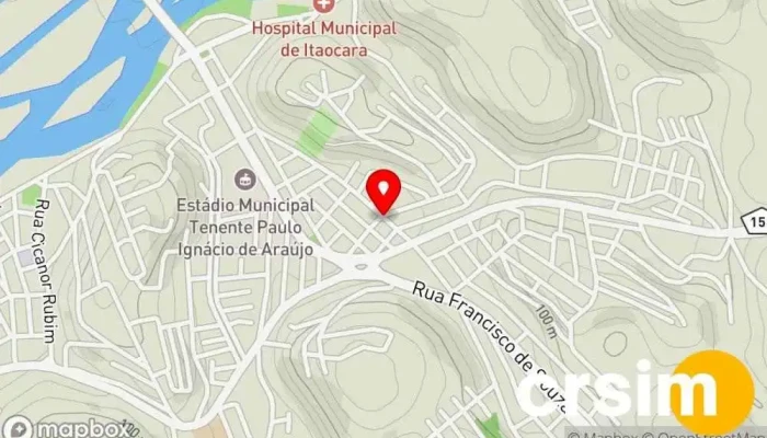 mapa de Padaria Divino Pão de Itaocara Padaria em Itaocara