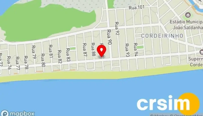 mapa de Praia de Cordeirinho Atração turística em Maricá