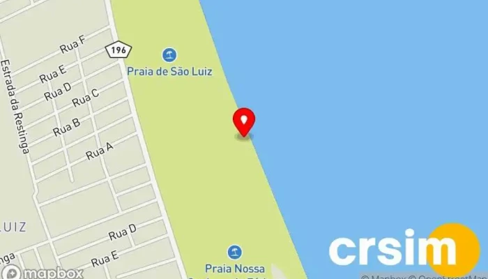mapa de Praia de São Luiz Praia em São Francisco de Itabapoana