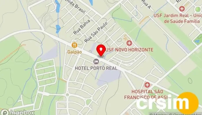 mapa de Real Autofer Distribuidora Loja de ferramentas, Loja de autopeças em Porto Real