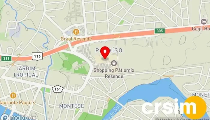 mapa de Riachuelo Loja de Roupa em Resende