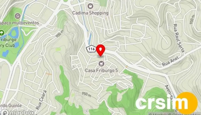 mapa de Sensualle Loja de lingerie, Loja de roupas de designer em Nova Friburgo