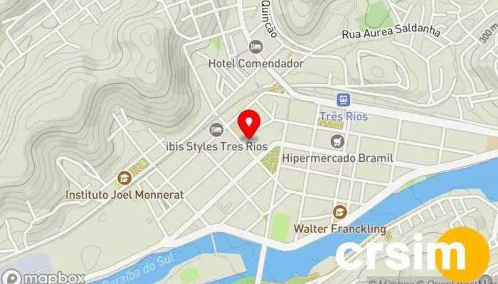 mapa de Shopping Américo Silva Shopping center em - Três Rios