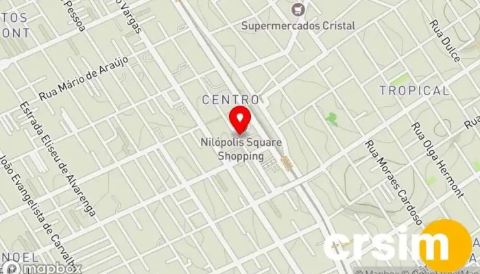 mapa de Shopping Nilópolis Square Shopping center em Nilópolis