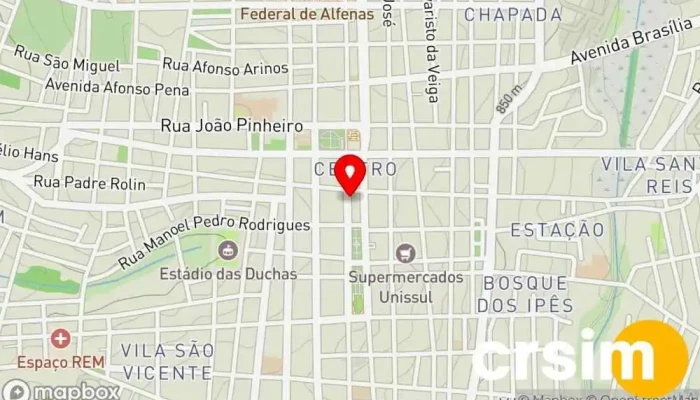 mapa de SUPER MAGAZINE ALFENAS Loja de Roupa em - Centro