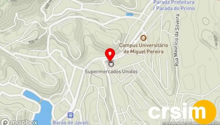 mapa de Supermercado Rio Sul Supermercado em Miguel Pereira
