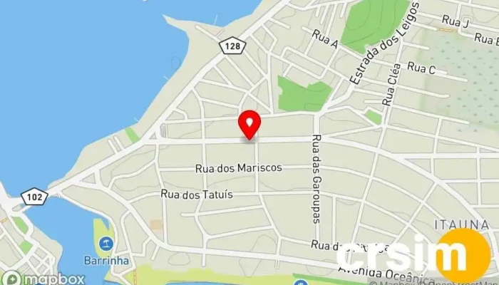 mapa de Surf shop café Loja de surfe em Saquarema