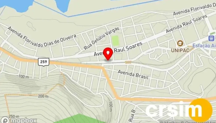 mapa de Terminal Rodoviário de Aimorés Estação de ônibus em - Centro
