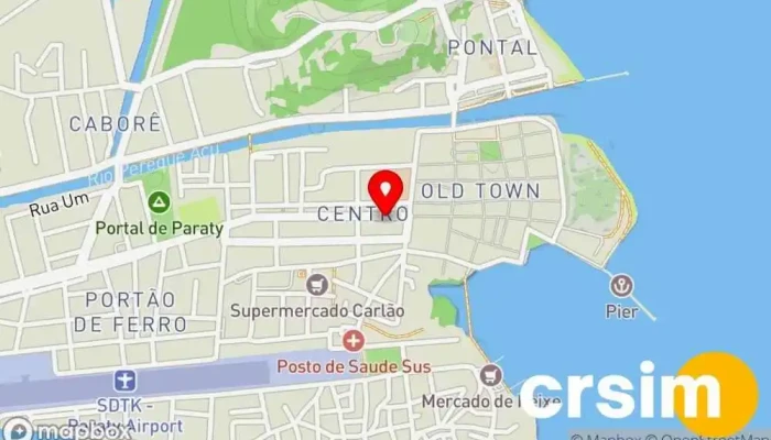 mapa de Terra & Água Paraty Loja de moda feminina em Paraty