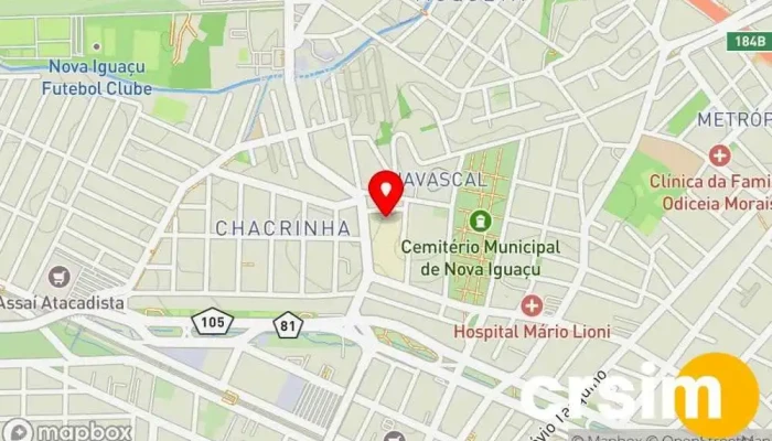 mapa de TopShopping Nova Iguaçu Shopping center em Nova Iguaçu