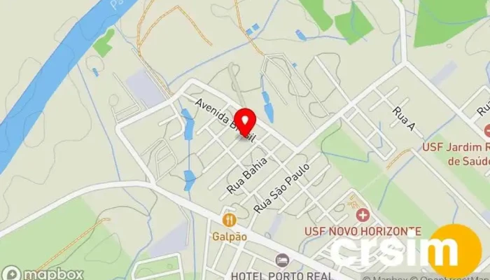 mapa de Village Porto Real  em Porto Real