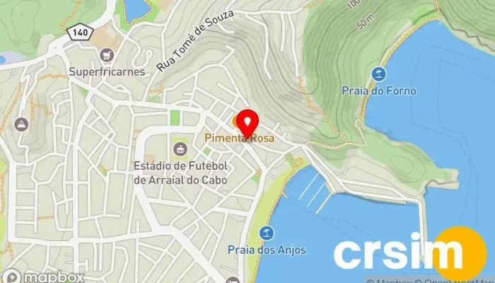 mapa de Vitória Moda Praia acessórios e artesanato Loja de roupas de praia em Arraial do Cabo